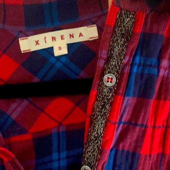 NWOT XiRENA Ashton bottom down plaid  shirt size S - Picture 3 of 9